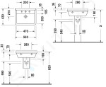 DURAVIT - Starck 3 Umyvadlo 550x430 mm, s přepadem, s otvorem pro baterii, WonderGliss, bílá 03005500001