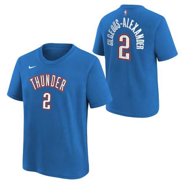 Nike Dětské tričko Oklahoma City Thunder NBA Shai Gilgeous-Alexander #2 OKC Thunder Player T-Shirt Modrá (YOUTH)