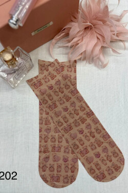 SOCK PRINT 202 béžová UNI