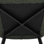 Židle jídelní, zelená látka, černý kov