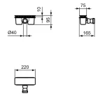 Ideal Standard UltraFlat matná černá / Odtoková souprava / pro sprchové vaničky / průměr 40 mm (T4493V3)