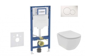 GEBERIT - Duofix Set předstěnové instalace, klozetu Tesi a sedátka softclose, tlačítko Sigma01, alpská bílá SANI11CD3108