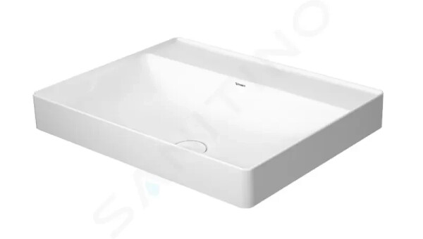 DURAVIT - DuraSquare Umyvadlová mísa 600x470 mm, bez přepadu, bez otvoru pro baterii, bílá 2354600070