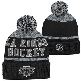 Outerstuff Dětská zimní čepice Los Angeles Kings NHL Puck Pattern Cuffed Pom