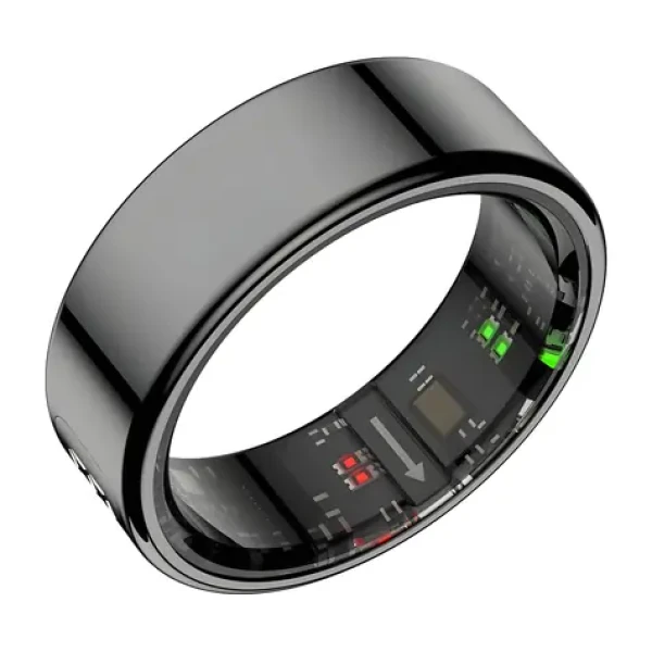 Colmi R12 vel. 9 19,1mm černá / Chytrý prsten / LED displej / Bluetooth 5.0 / 1ATM / výdrž 3-5 dní (R12 Black 9)