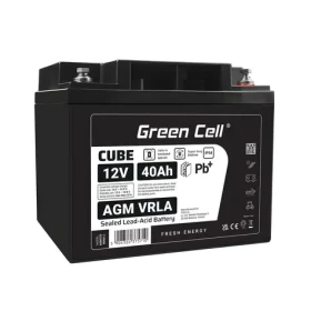 Green Cell AGM VRLA 12V 40Ah / Olověný akumulátor / IP54 (AGM12V40AH-J)