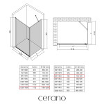 CERANO - Sprchový kout Antelo L/P - 6 mm - černá matná, transparentní sklo - 120x50x190 - otočný CER-482224