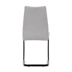 Židle jídelní, světle šedá látka, černé kovové nohy