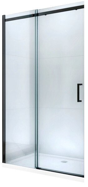 MEXEN - Omega posuvné sprchové dveře 140, transparent, černá se sadou pro niku 825-140-000-70-00