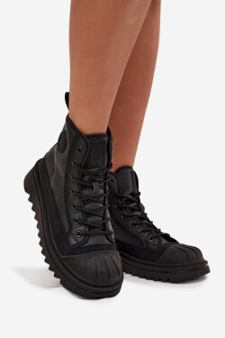 Dámské vysoké zateplené tenisky Big Star – černé Velikost: 37