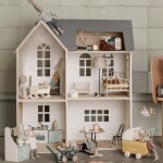 Maileg Dřevěný domeček pro zvířátka Maileg House of Miniature, šedá barva, přírodní barva, dřevo