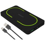 ProUser Bezdrátová powerbanka 10000 mAh Quick Charge 3.0, Power Delivery 3.0 Li-Ion černozelená Možnost současného nabíj