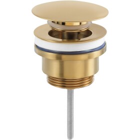 CERANO Umyvadlová výpusť - 5/4“ click-clack - univerzální - zlatá kartáčovaná