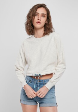 Dámský oversized Cropped Crewneck světle šedý