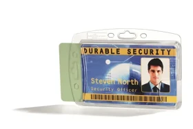 Durable ENCLOSED Držák na bezpečnostní karty transparentní / Držák na karty / Uzavřené provedení / Na 2 karty (892419)