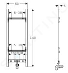 GEBERIT - Duofix Montážní prvek pro závěsný zásobníkový ohřívač, 140 cm, nástěnná armatura na omítku 111.777.00.1