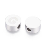 Korálek z nerezové oceli - placička s písmenem - různé varianty - 10 x 4,5 mm - 1 ks Písmena: E