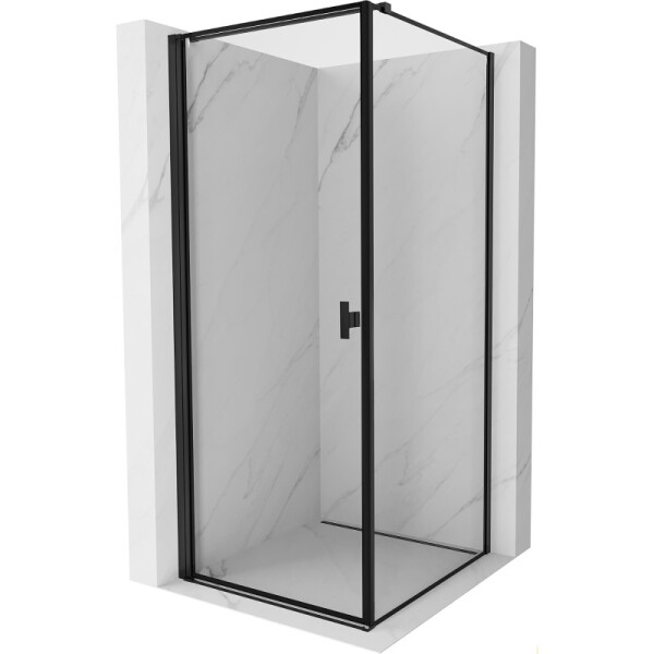 MEXEN/S - Mist-B sprchový kout dveře křídlové levá 80 x 80, černá okraj, černá 8A2T-080-080-70-70-L