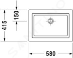 DURAVIT - 2nd floor Umyvadlo bez přepadu, 580x415 mm, WonderGliss, bílá 03175800291