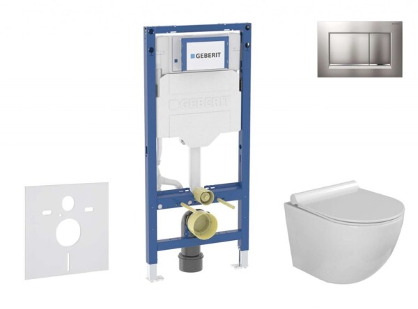 GEBERIT - Duofix Set předstěnové instalace, klozetu Gaia a sedátka softclose, tlačítko Sigma30, chrom mat/chrom SANI11CA1116B