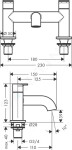 HANSGROHE - Vernis Blend Baterie na okraj vany, 2-otvorová instalace, matná černá 71442670