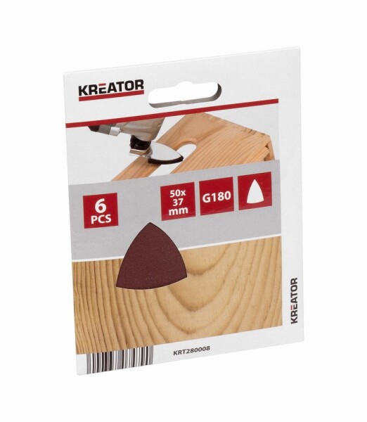 6x Brusný papír Kreator 50mm G120 KRT280008