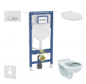 GEBERIT - Duofix Set předstěnové instalace, klozet Alpha se sedátkem, tlačítko Sigma50, alpská bílá SANI11CD3105