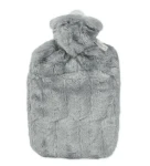 Hugo Frosch Classic Termofor s obalem z umělé kožešiny – šedý s podšívkou (4250098505703)