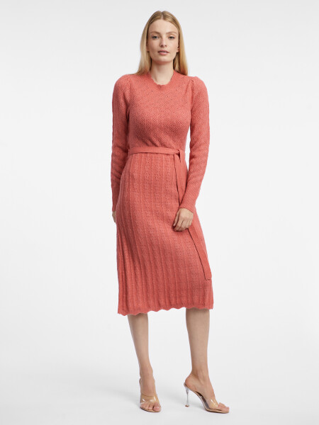 Orsay Cihlové dámské svetrové šaty příměsí vlny dámské