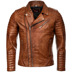 Pánská Kožená Bunda Křivák Brown Tiger Empreso Brixton Hnědá Velikost: XS