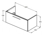 IDEAL STANDARD - i.Life B Umyvadlová skříňka 100x44x51 cm, 1 zásuvka, šedý matný křemen T5275NG