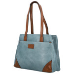 Trendy dámská koženková kabelka na rameno Remiga, džínově modrá
