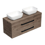 Koupelnová skříňka s černou úchytkou a krycí deskou SAT Cube Way 120x47,5x46 cm dub Wellington mat CUBE46C1203DW45 CUBE46C1203DW45