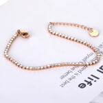 Jemný ocelový náramek se zirkony Juliana Rose Gold - chirurgická ocel, Zlatá 17 cm + 3 cm (prodloužení)