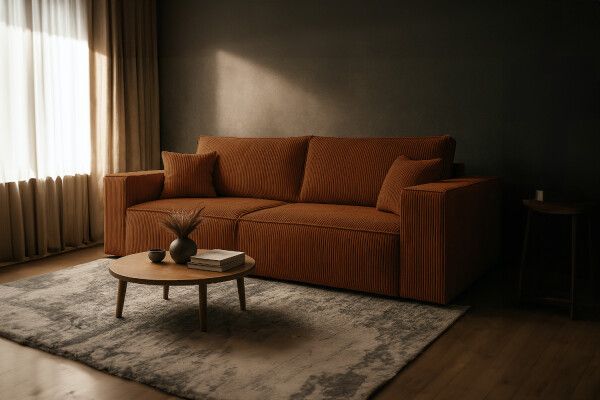 FRONTI Pohovka FIERRO - rudá - manšestr - LINCOLN 52 22657