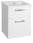 AQUALINE VEGA umyvadlová skříňka 62x72,6x43,6 cm, 2xzásuvka, bílá