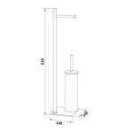 Gedy - TRILLY stojan s držákem na toaletní papír a WC štětkou, hranatý, černá mat TR3214