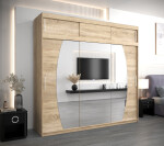 Šatní skříň Abi E0 s nástavcem Barva korpusu: Černá, Rozměry: 120 cm, Dveře: Bílá