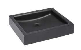 SANELA - Nerezová umyvadla Umyvadlo na desku, 40x35 cm, bez přepadu, matná černá SLUN 73AV