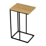 Odkládací stůl, MDF deska, dekor divoký dub, černý kov