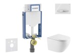GEBERIT - Kombifix Set předstěnové instalace, klozetu Oudee a sedátka softclose, tlačítko Sigma50, chrom/alpská bílá SANI15CA3156