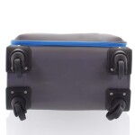 Kvalitní látkový kufr na kolečkách Karlino, 4 kolečka, velikost I, šedá
