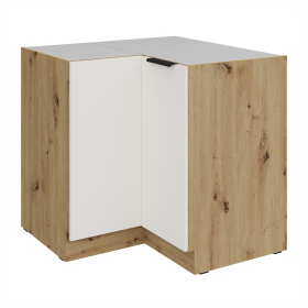 Spodní rohová skříňka Aria 90x90 DN 2F BB Barva korpusu: Dub artisan, Barva dvířek: WH - Crystal white AFM