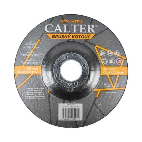 RULYT CALTER / Brusný kotouč / 125 × 6 × 22,2 mm