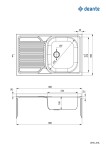 DEANTE Tango nerez dekor Nerezový dřez, bowl odkapávačem, levý celoplošný ZM5_311L