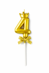 Dortová svíčka s "korunkou" zlatá č.4