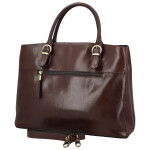 Luxusní dámská kožená kabelka do ruky Katana Faria, tmavě hnědá