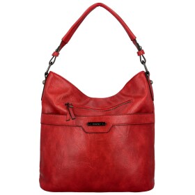 Trendy dámská koženková kabelka na rameno Sandipa, červená