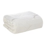 Krémová a bílá měkká deka se stříbrným geometrickým potiskem 150 x 200 cm