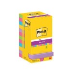 Samolepicí bloček 3M POST-IT Super Sticky, mix barev, 76x76 mm, 12x90 listů